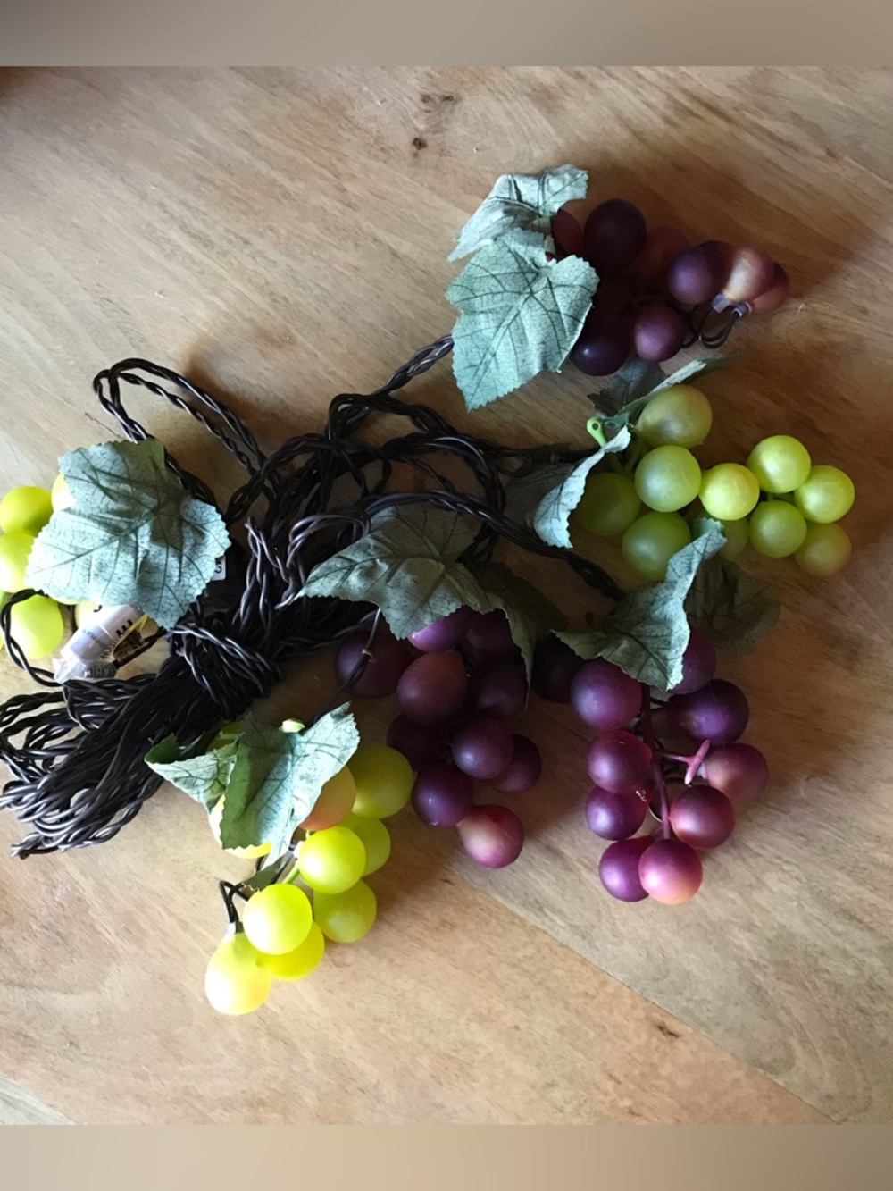 Outdoor Clustered Grape String Lights - Green and Purple LED Decor